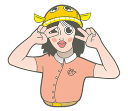 Girl and fish sticker #11642577