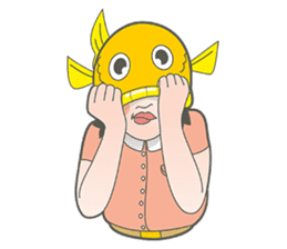 Girl and fish sticker #11642578