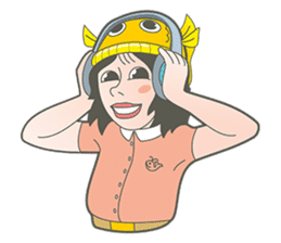 Girl and fish sticker #11642583