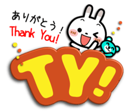 Spotted rabbit [3D letter] Net word sticker #11643180