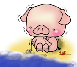 Little pig "Mee" and little chick "Key" sticker #11643637