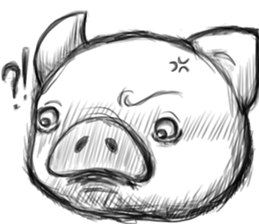 Little pig "Mee" and little chick "Key" sticker #11643642