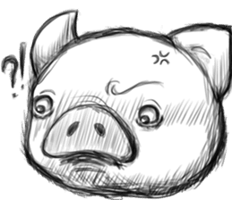 Little pig "Mee" and little chick "Key" sticker #11643642