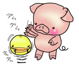 Little pig "Mee" and little chick "Key" sticker #11643645