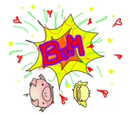 Little pig "Mee" and little chick "Key" sticker #11643654