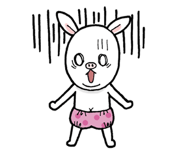 Gentle pig rabbit sticker #11645781