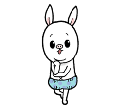 Gentle pig rabbit sticker #11645785