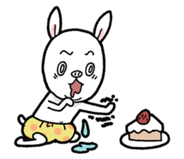 Gentle pig rabbit sticker #11645786