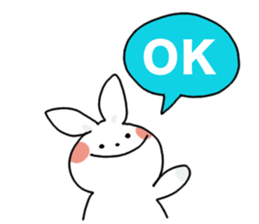 Rabbit with balloons(English) sticker #11647404