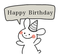 Rabbit with balloons(English) sticker #11647431