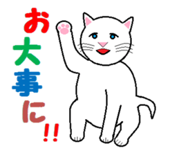 The family of cheerful white cats sticker #11654926