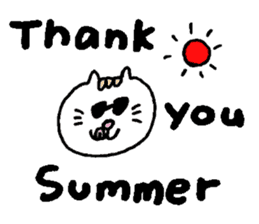 Kawaii White Kitty Summer sticker #11656003