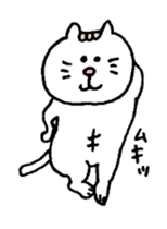 Kawaii White Kitty Summer sticker #11656004