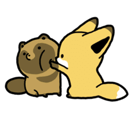 Raccoon dog & Fox sticker #11659938