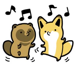 Raccoon dog & Fox sticker #11659940