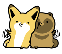 Raccoon dog & Fox sticker #11659943