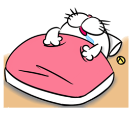 Stupid Fat White Cat sticker #11660831