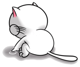 Stupid Fat White Cat sticker #11660847