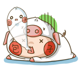 whisper pig buns sticker #11664790