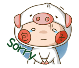 whisper pig buns sticker #11664793