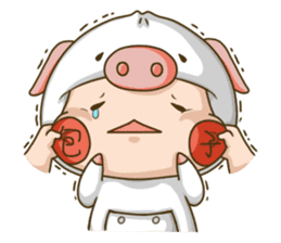 whisper pig buns sticker #11664797