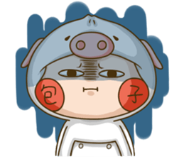 whisper pig buns sticker #11664799