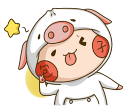 whisper pig buns sticker #11664804