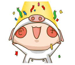 whisper pig buns sticker #11664820