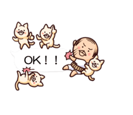 Grandpa and four cats sticker #11665670