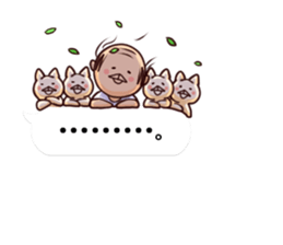Grandpa and four cats sticker #11665675