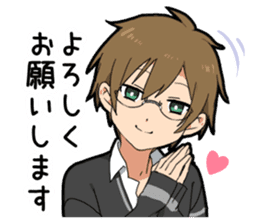 Glasses Two-boys sticker #11666864