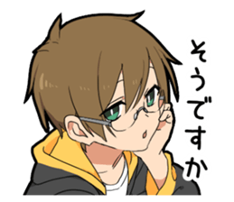 Glasses Two-boys sticker #11666876