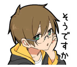 Glasses Two-boys sticker #11666876