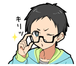 Glasses Two-boys sticker #11666893