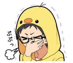 Glasses Two-boys sticker #11666899