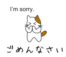 [English~Japanese] Translator Cat sticker #11668972