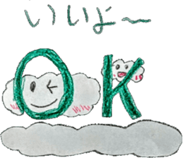 Dad and daughter and cat and clouds sticker #11670655