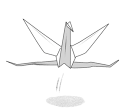 Paper Crane ORIZURU. sticker #11674869