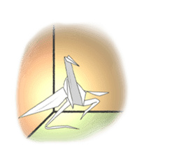 Paper Crane ORIZURU. sticker #11674899