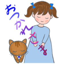 cat and girl part5 sticker #11675910