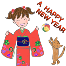 cat and girl part5 sticker #11675943