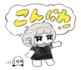 Excitement girl and mob sticker #11677584