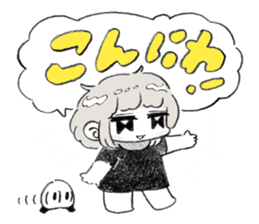 Excitement girl and mob sticker #11677584