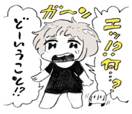 Excitement girl and mob sticker #11677587