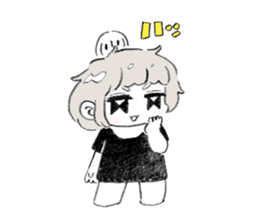 Excitement girl and mob sticker #11677605