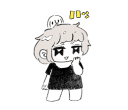 Excitement girl and mob sticker #11677605