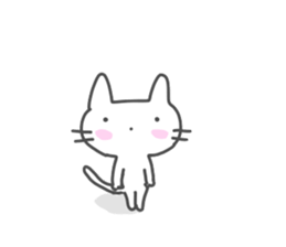 Friendly white cool cat 2 sticker #11678280