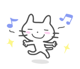 Friendly white cool cat 2 sticker #11678284