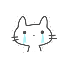 Friendly white cool cat 2 sticker #11678292