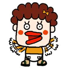 Funny housewife of punch perm sticker #11678603